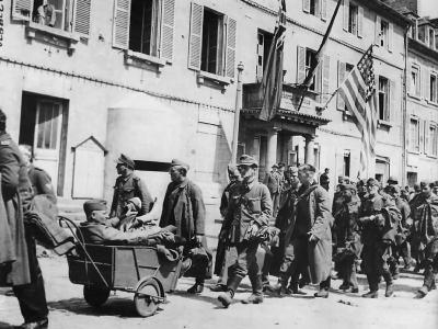 Captured German Soldiers March through Cherbourg 1944