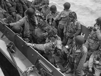 D-Day Invasion Glider Pilots On Landing Craft Return 1944