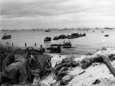 Destruction on D-Day Beach France Normandy 1944