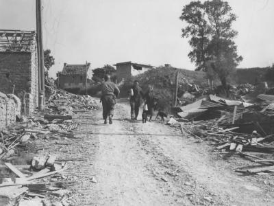 French Refugees Return after Liberation Normandy 1944