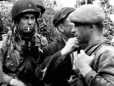 French Resistance Fighters with US Paratroopers in Normandy