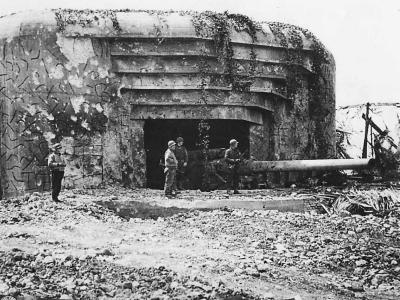 Knocked Out Crisbecq Battery off Utah Beach at Saint Marcouf Normandy