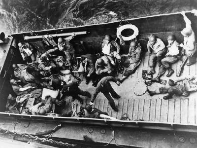 LCM Evacuating Casualties from D-Day Invasion Beach