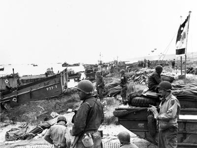 Scene on Omaha Beach soon after the D-Day landings