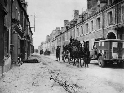 US Paratroopers Hunt for German Troops in St. Mere Eglise Normandy June 1944