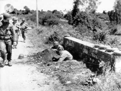 US Sappers Clear Mines for advance near La Haye du Puits