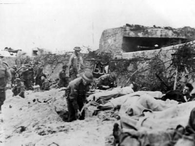 Wounded Canadian Soldiers on Juno Beach D-Day
