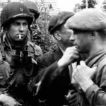 French Resistance Fighters with US Paratroopers in Normandy