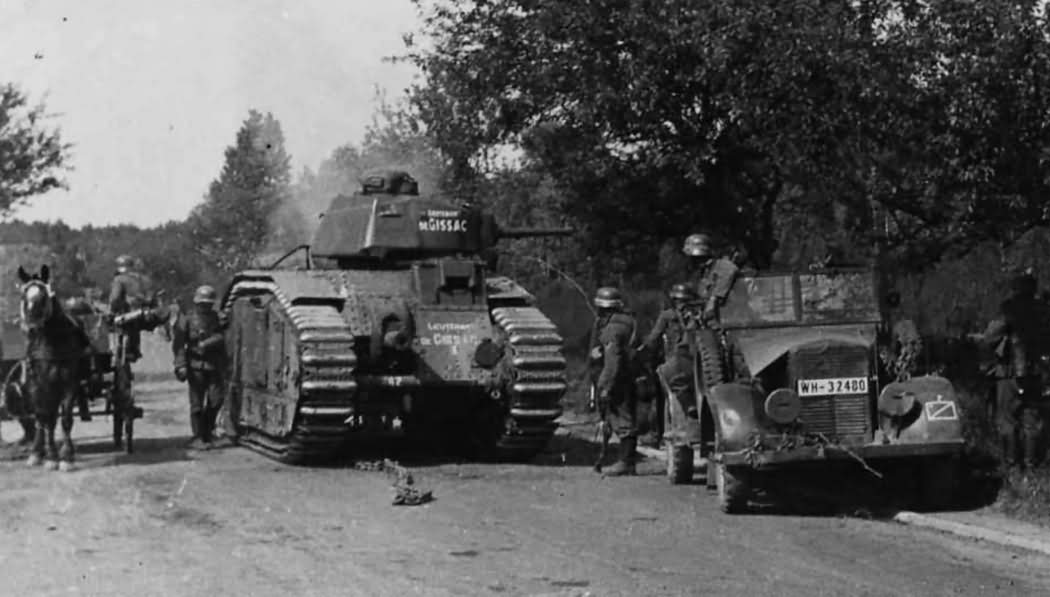 Captured French B1 Bis Tank #442 Named LIEUTENANT DE GISSAC of the 46e BCC