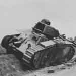 knocked out french Char B1 bis tank