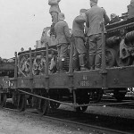 Renault AMR35 on railroad flat car