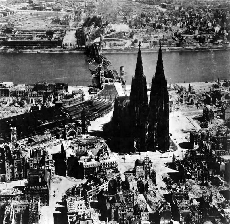 Bomb Damage To Köln (Cologne) Germany 14 March 1945