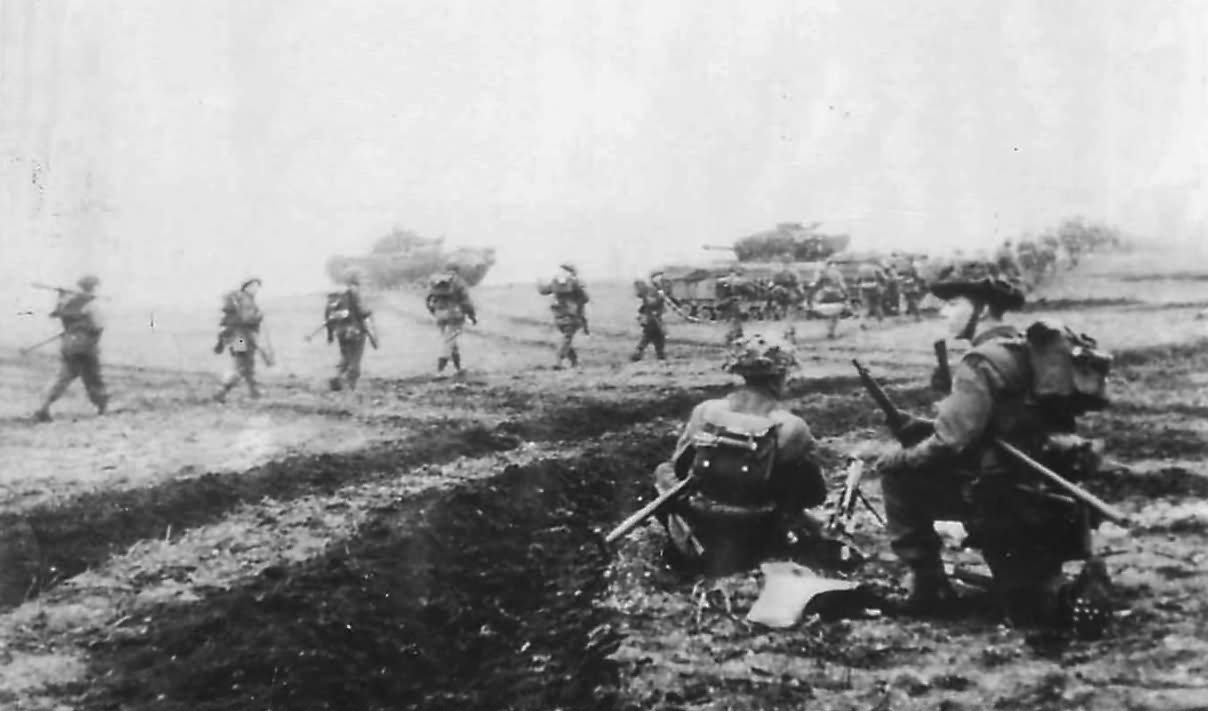 Canadian First Army Troops Advance near Kleve Germany 1945