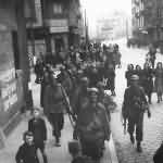 Civilians Watch US Army 3rd Army Troops Move thru Frankfurt 1945