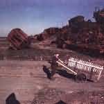 Ruins Of Upturned And Blasted Railroads Cars At Frankfurt 1945