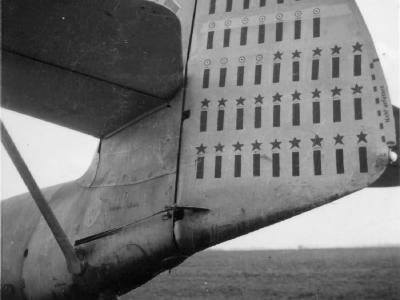 Messerschmitt Bf 109 JG 27 kill markings (Abschußbalken) on the tail