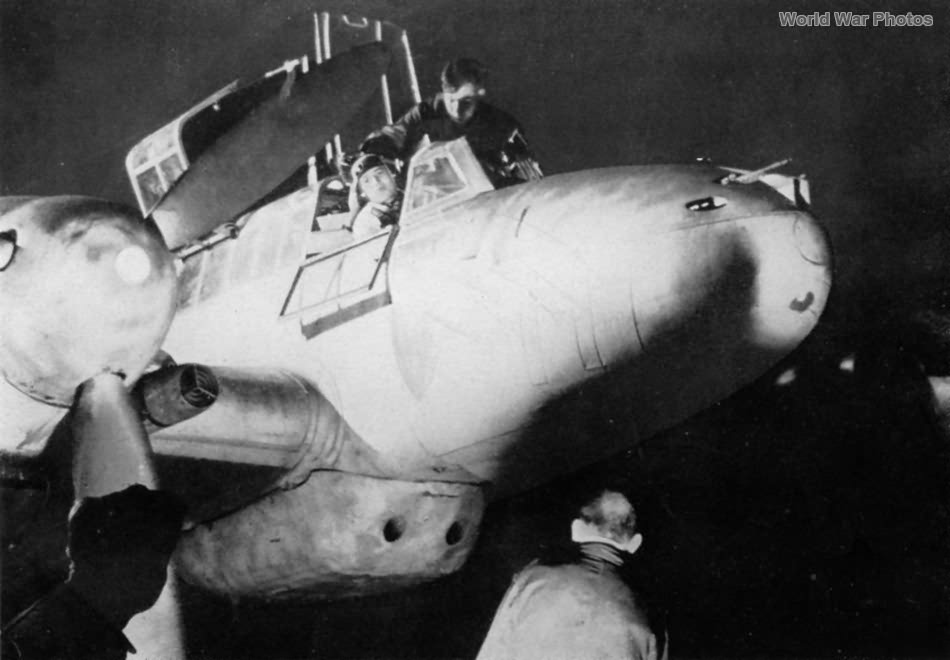 Luftwaffe pilot sits in the cockpit