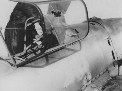 Damaged canopy of Me 109 E from 6/JG 51 France 1940