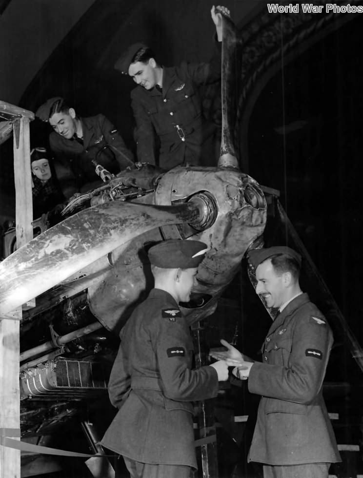 RAF pilots inspect Me109E at Southeast Air Corps Training Center