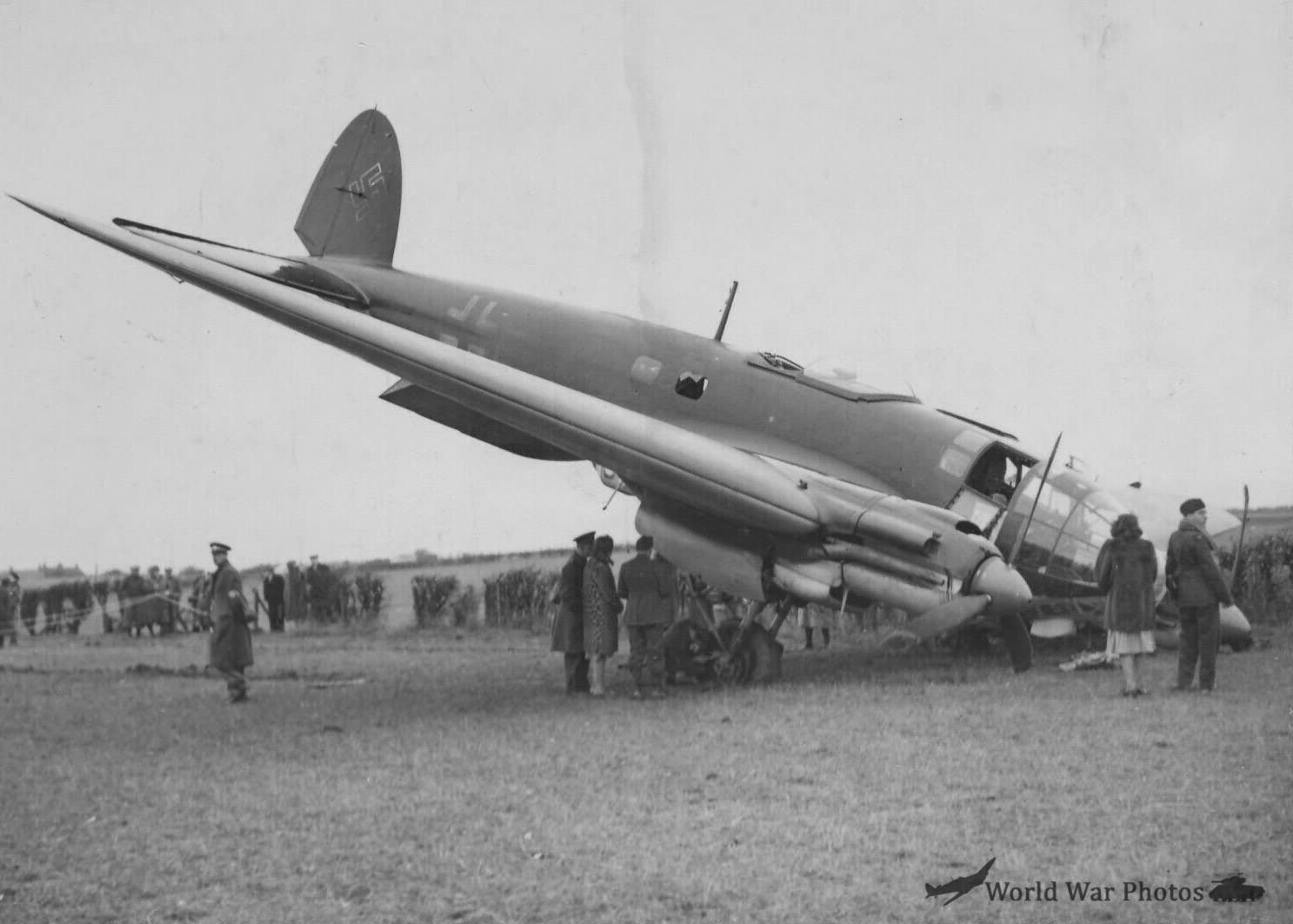 He 111H 1H-EN KG26 crash-landed on Rhodes farm near North Berwick in Scotland 2