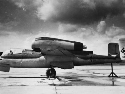 Captured He 162 A-2 ex I./JG 1 W.Nr. 120222. Wright Field 1945