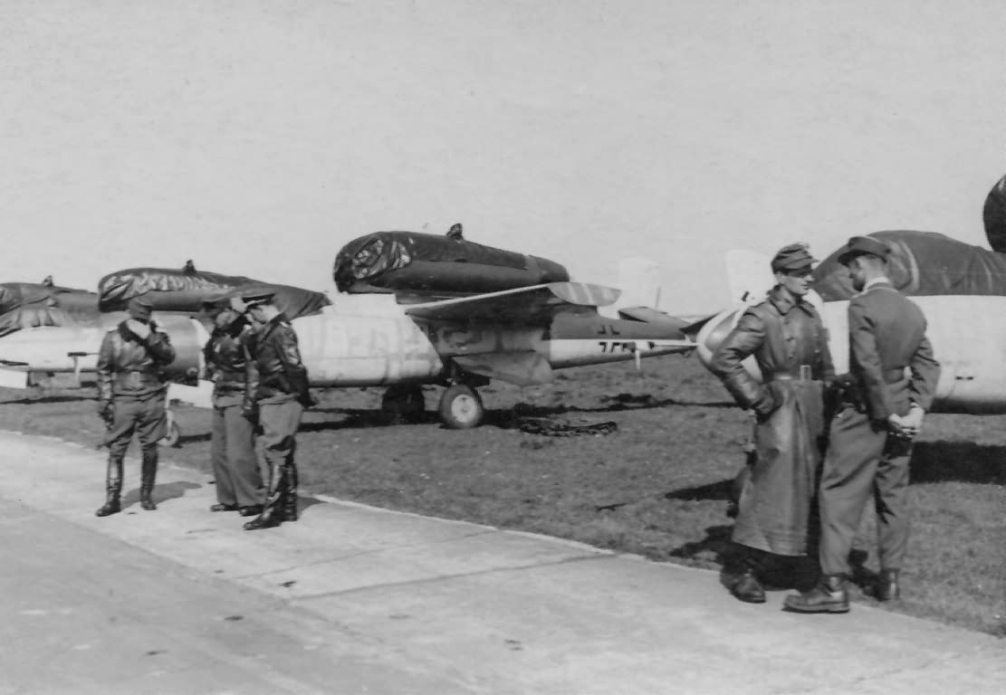 Heinkel He162 of the JG 1 at Leck 1945