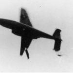 He 162 V1 in roll just before crash, 10 December 1944