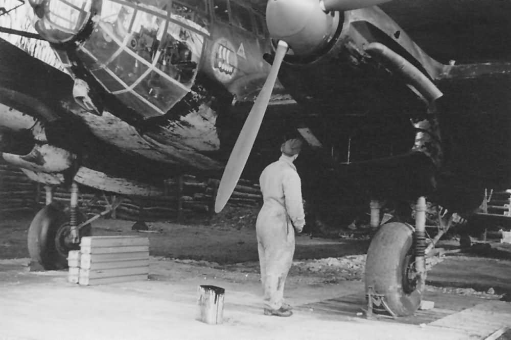 He111 of the 2/KGr 100 „Wiking” in Vannes France 1941 night camo