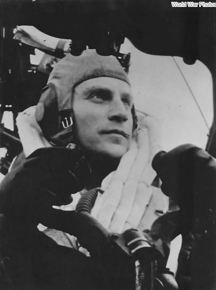 German Luftwaffe pilot at controls of Ju 88