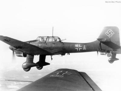 Ju 87B Stuka A5-AK in flight