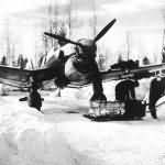 Ju87 Stuka at a snow-covered airfield on the Eastern Front