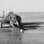destroyed Ju 87 Stuka on beach
