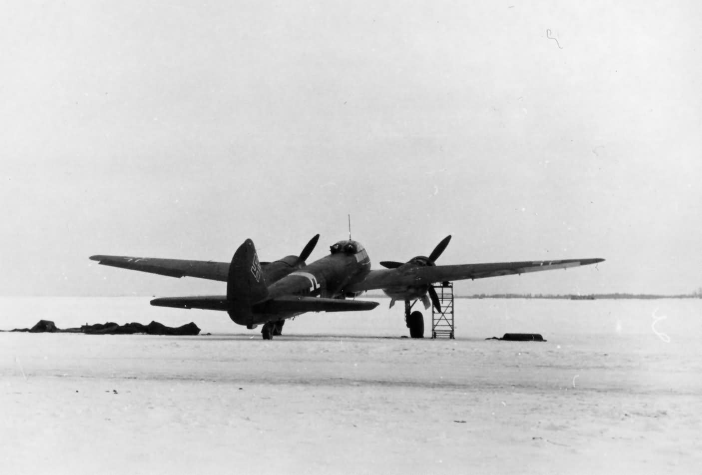 Ju88 rear view winter in Russia