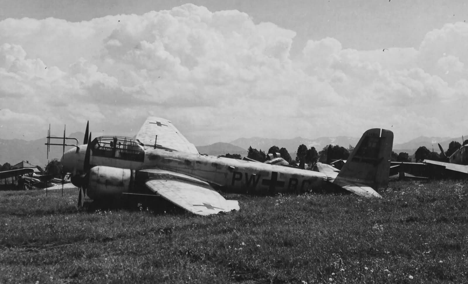 Night fighter Junkers Ju 88 G1 WNr 714811 PW+BC May 1945 Bad Abling World War Photos