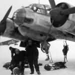 Luftwaffe mechanics prepare a Ju 88 for an operational sortie, Russia