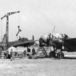 Luftwaffe mechanics servicing a Junkers Ju88 bombers