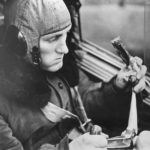 German pilot eats pemmican sausage in Bf 110 cockpit ’40