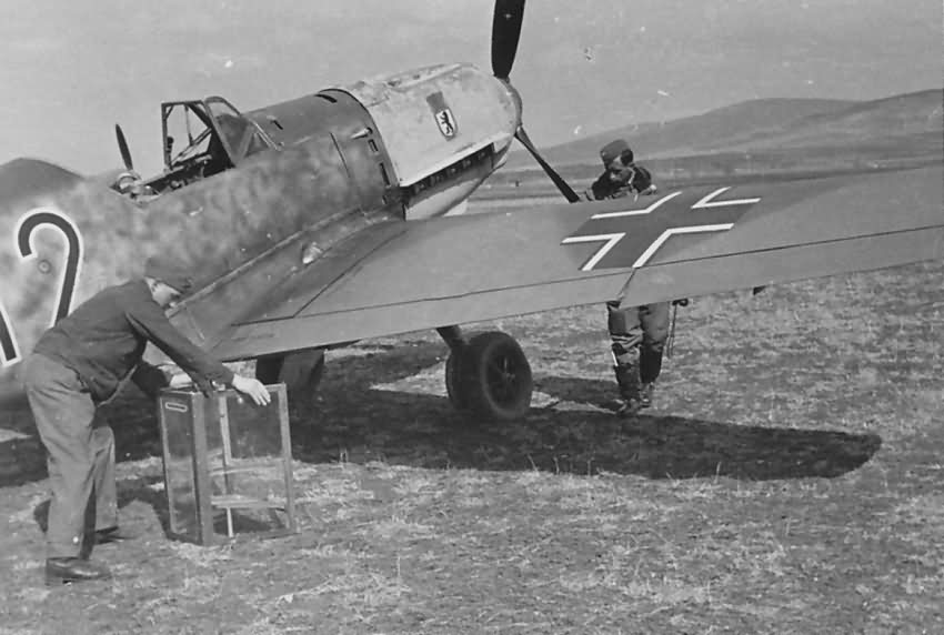 Bf109E red 12 5.JG 27 in Sofia Vrba April 1941 photo