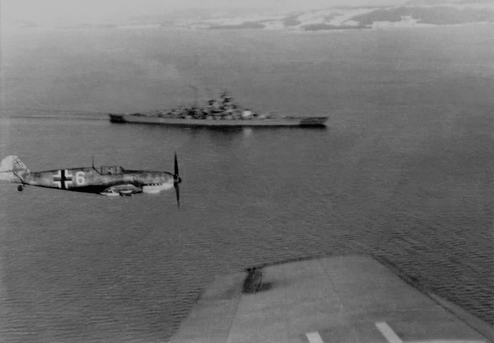 Bf109 and battleship Tirpitz 1942