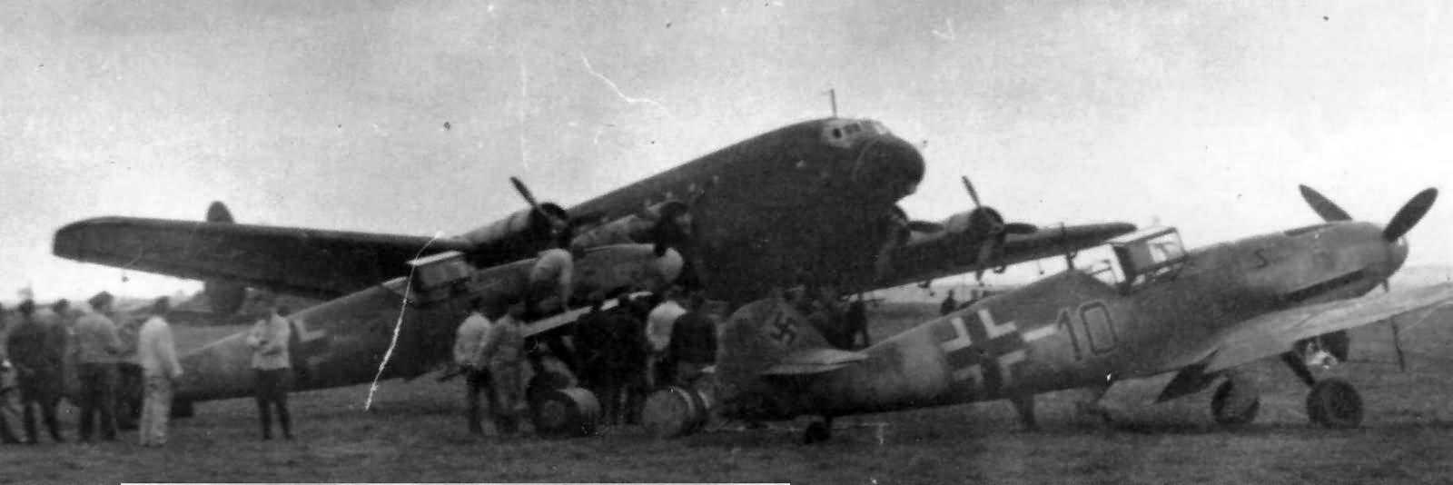 Bf109 fighters and Ju90 in Bucharest Baneasa airfield 1941