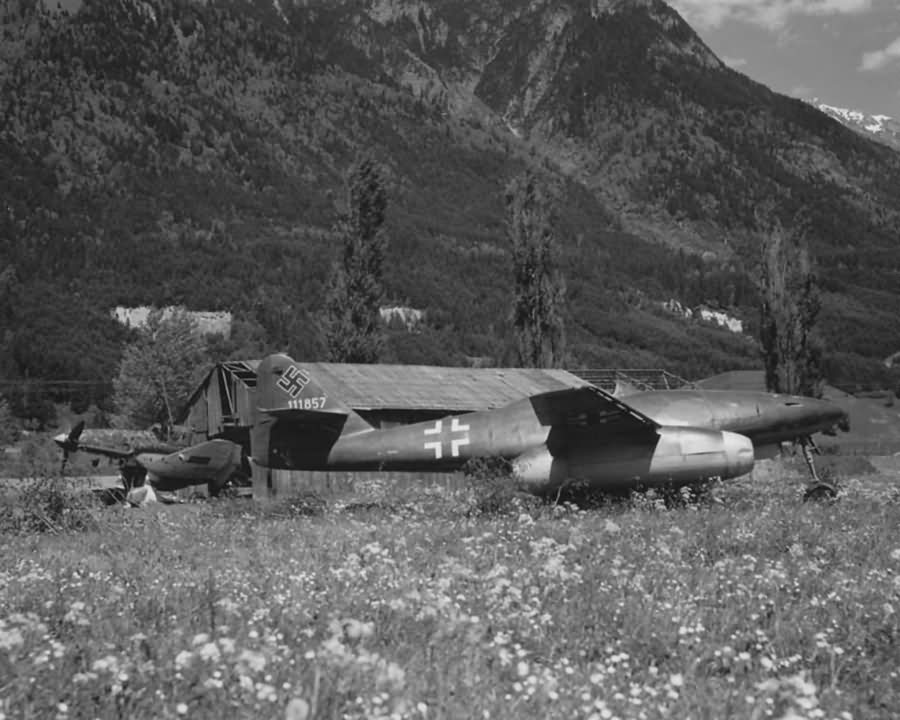 Me262 W Nr 111857 and Junkers Ju87 Stuka Munich Area 1945