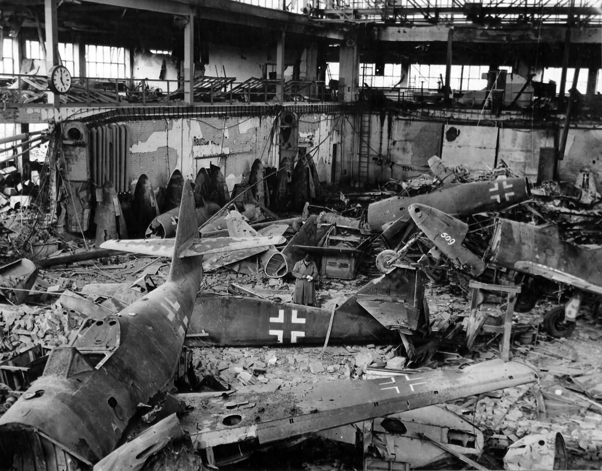 Obertraubling the wreckage of Me 262 Wk Nr 500488