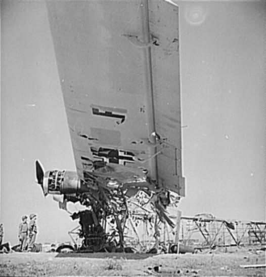 The skeleton of burned out Me323D