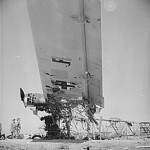 The skeleton of burned out Me323D