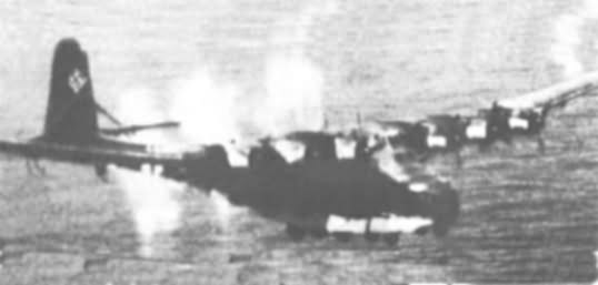 Me 323 under fire of B-26 near Corsica