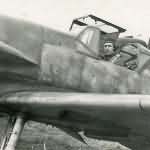 German fighter pilot in the cockpit of a Bf109