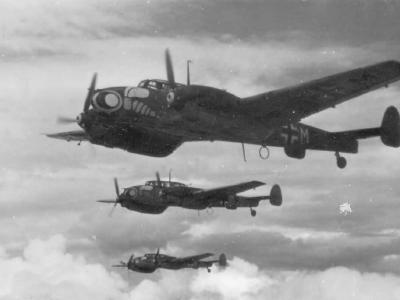 Messerschmitt Bf 110 ZG1 in flight