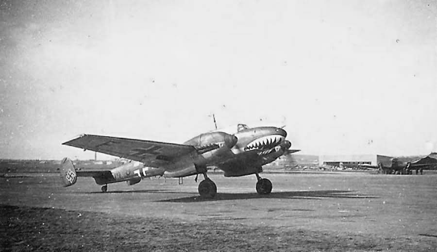 Messerschmitt Me 110 fighter ZG76 Sharks Mouth nose art