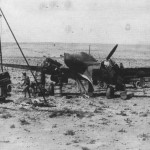 Luftwaffe mechanics servicing Messerschmitt Bf 110 Africa