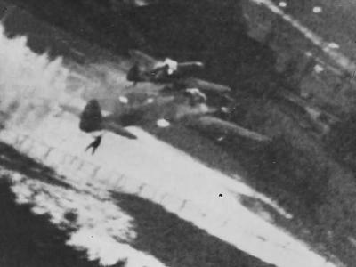 Mistel Bf109 + Ju88 in gun camera
